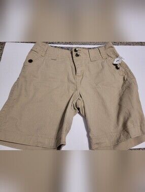 Lee Women's Khaki Flat Front Casual Shorts